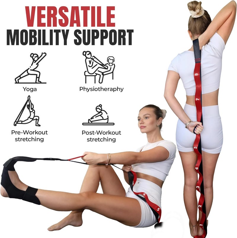STRECTRA Stretch Strap with Loops Physical Therapy - Full Body Exercise Straps for Stretching with Detachable Foot - Leg & Calf Stretcher for Plantar Fasciitis, Physical Therapy, Pain Relief, and Flexibility - Image 4